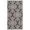 Chaudhary Living 2.5' x 5' Damask Rectangular Area Throw Rug - Gray and White